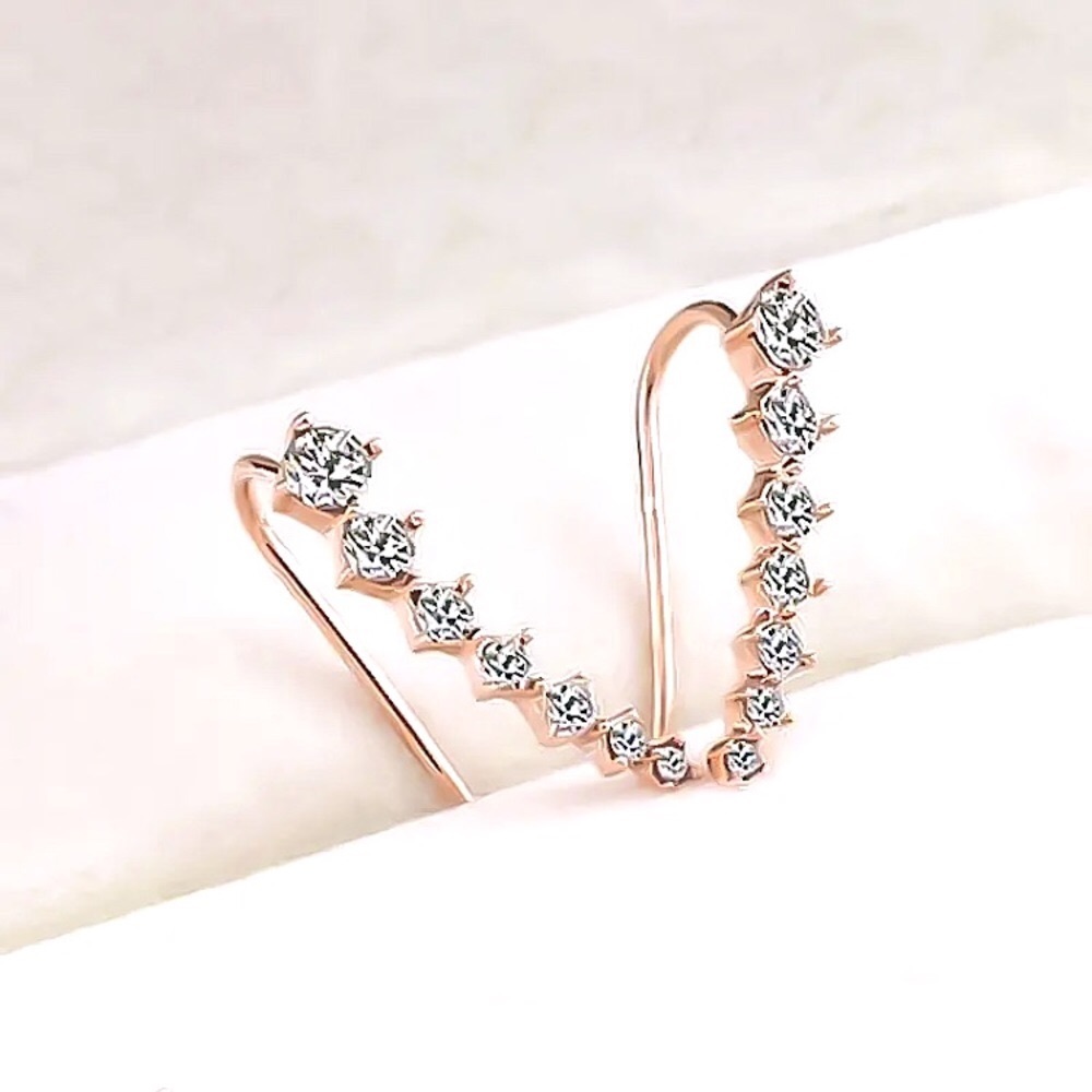 🔴𝟭𝟬/$𝟮𝟱🔴NEW Rhinestone Pave Climber Earrings - Picture 7 of 10